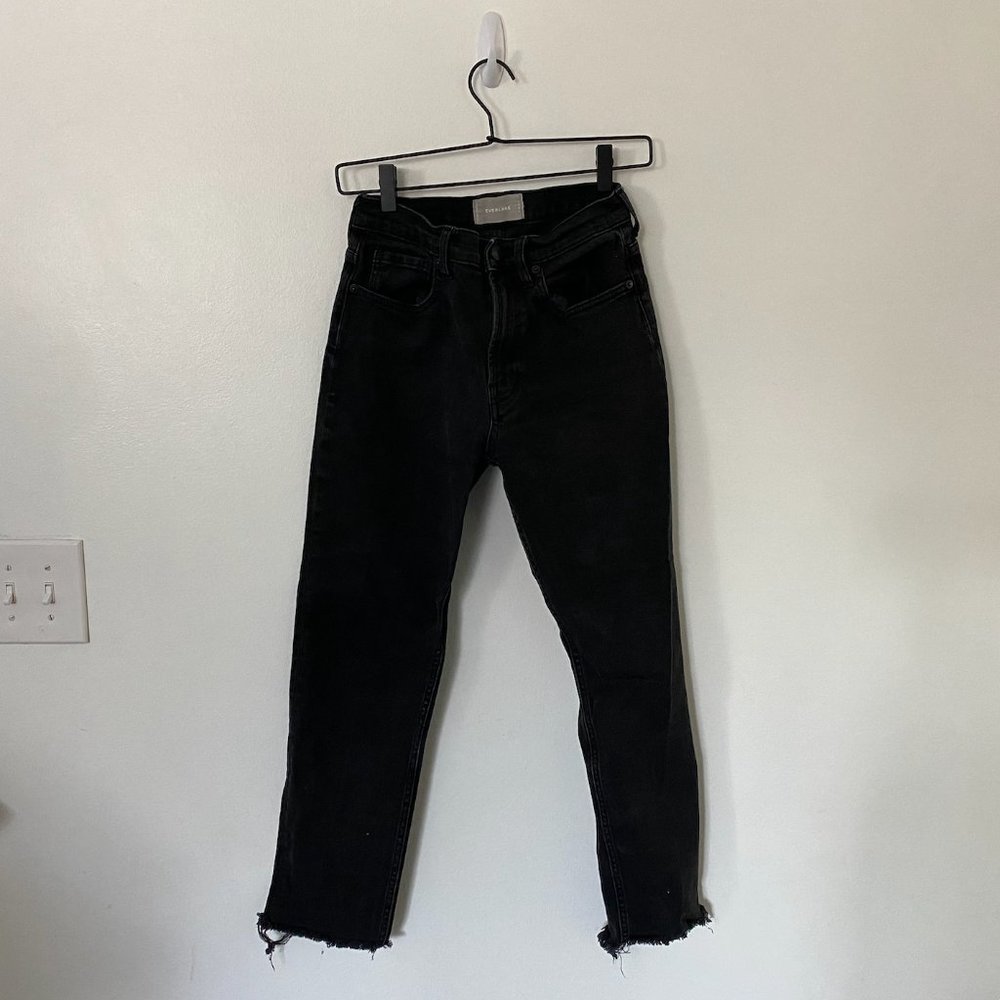 Everlane High Waist Straight Leg Cut-Off Jeans